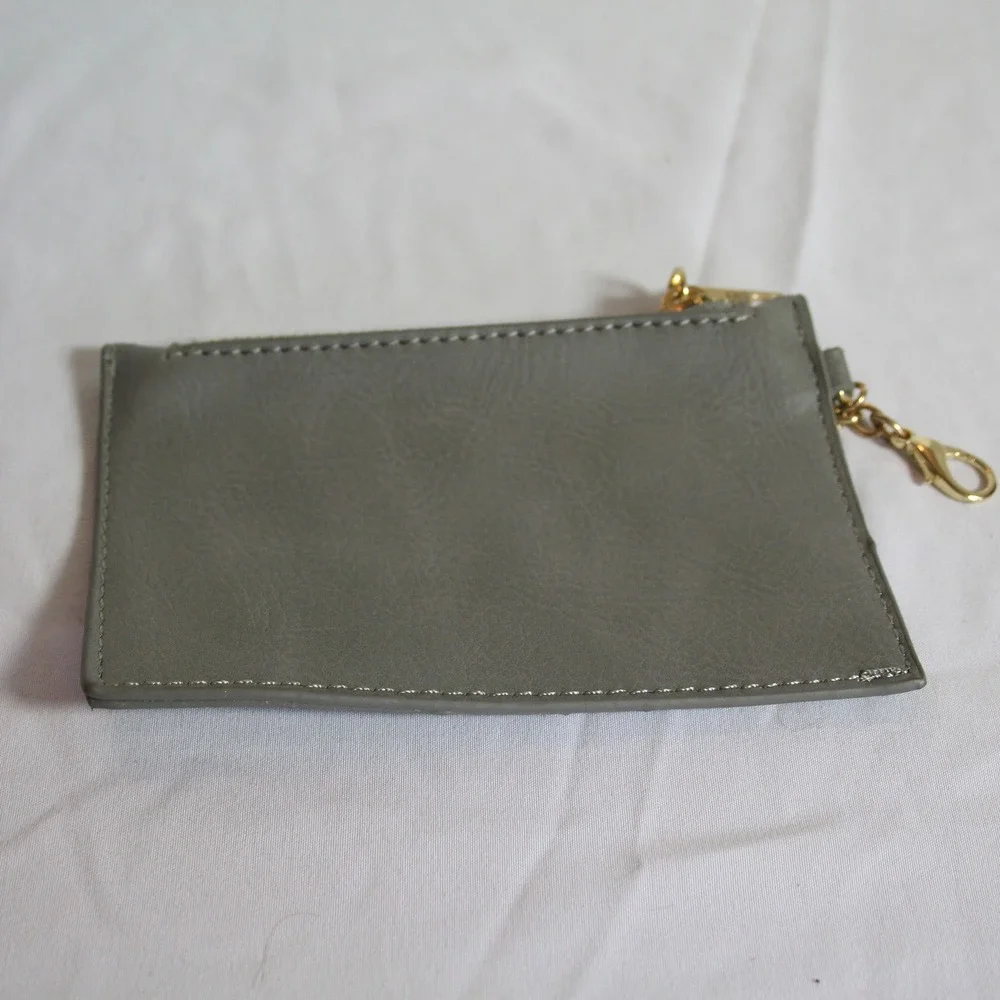 Marc New York Card Holder Wallet Keychain - Gray‎ Small Zip Around Coin Purse